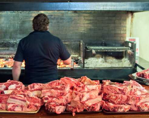 Steaks (txuletones) at a Sagardotegi (Cider House), Basque Country